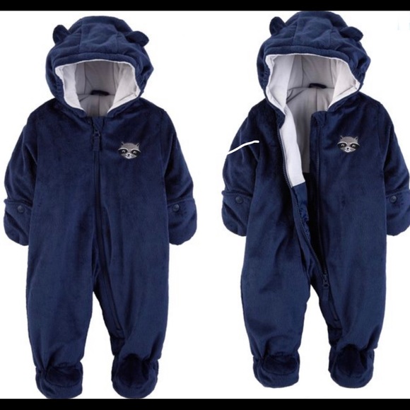 Raccoon Fuzzy Pram Suit